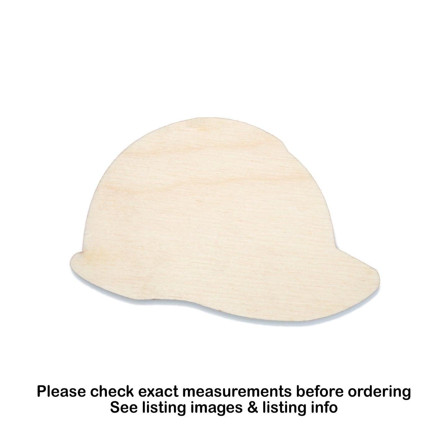 Hard Hat Side View Blank Wood Cutout - Laser Cut Unfinished Craft Shape - Multiple Sizes