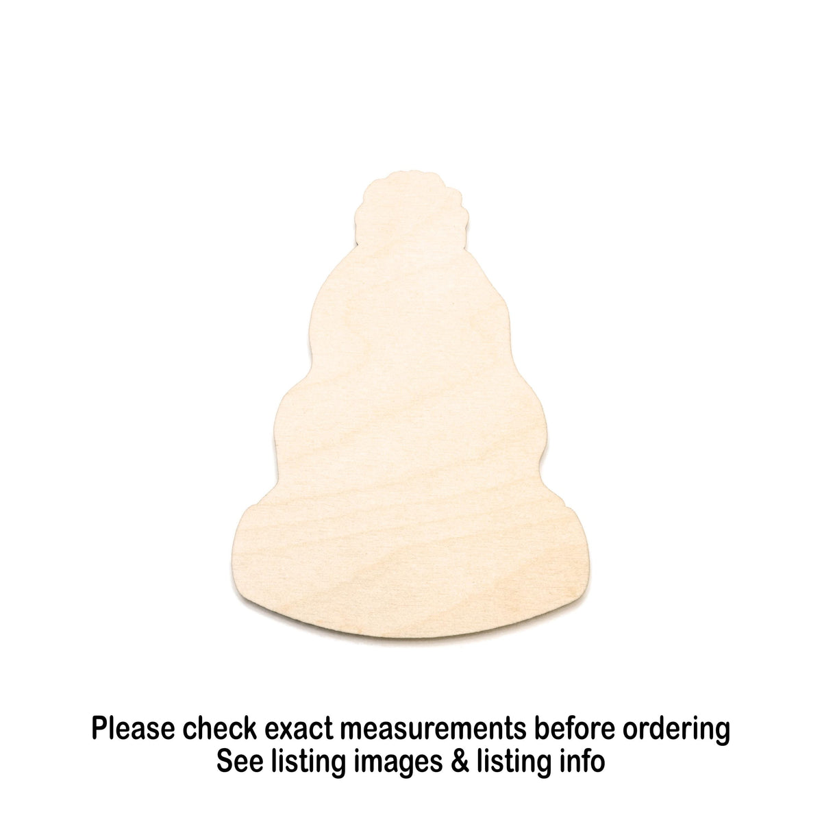 Tall Beanie Blank Wood Cutout - Laser Cut Unfinished Craft Shape - Multiple Sizes