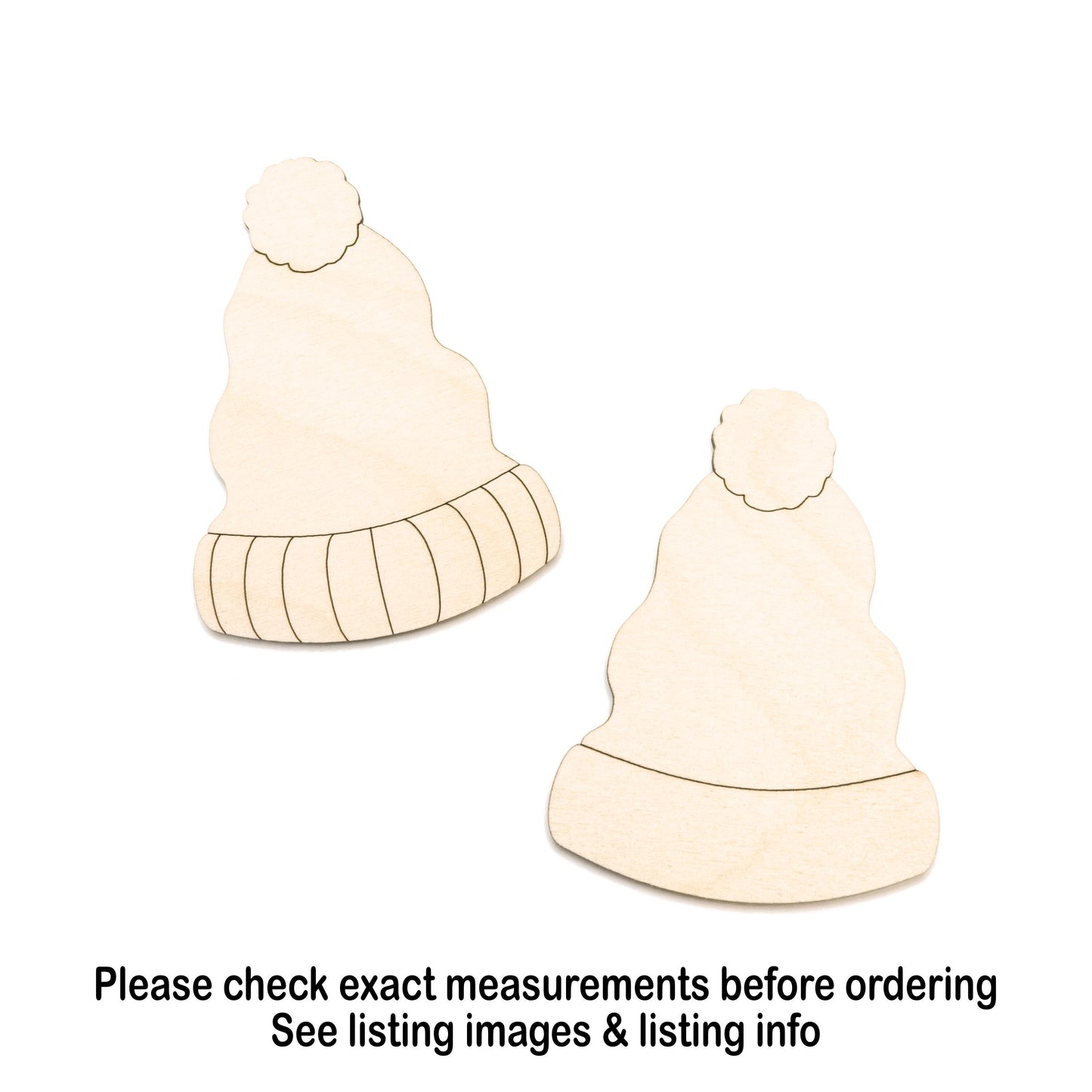 Tall Beanie Wood Cutout - Laser Cut Unfinished Craft Shape - Multiple Sizes