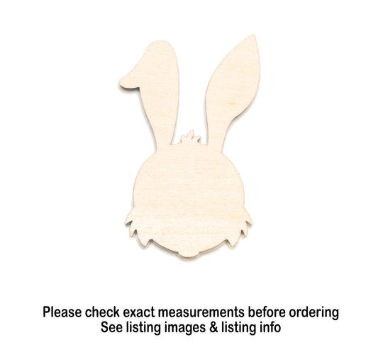 Bunny Head Blank Wood Cutout - Laser Cut Unfinished Craft Shape - Multiple Sizes