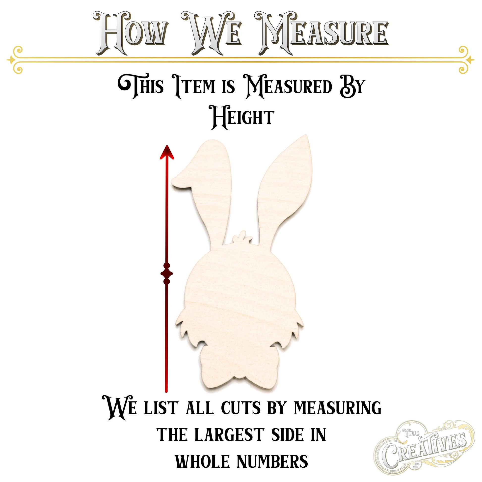 Bunny Head With Bow Blank Wood Cutout - Laser Cut Unfinished Craft Shape - Multiple Sizes