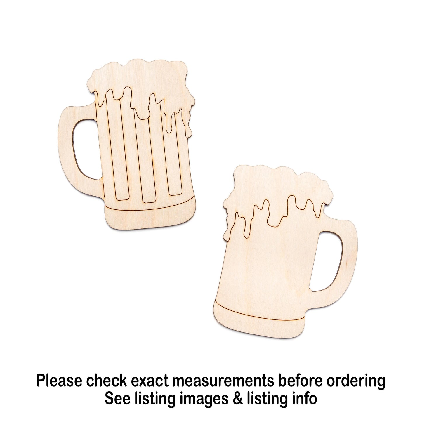 Foamy Beer Mug Wood Cutout - Laser Cut Unfinished Craft Shape - Multiple Sizes