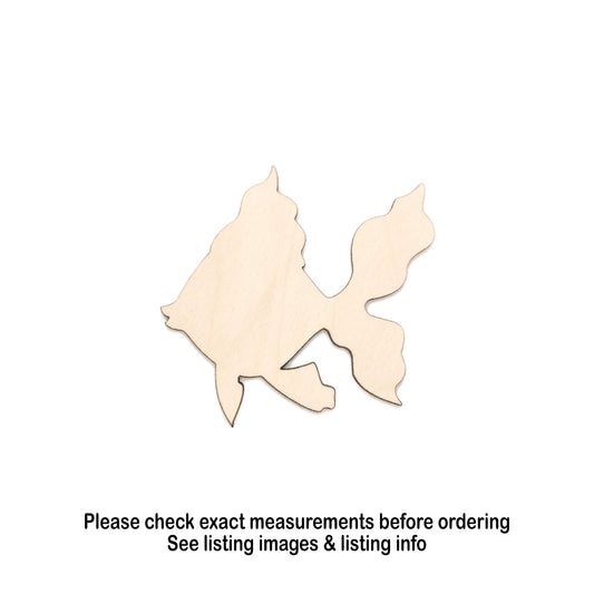 Goldfish Blank Wood Cutout - Laser Cut Unfinished Craft Shape - Multiple Sizes
