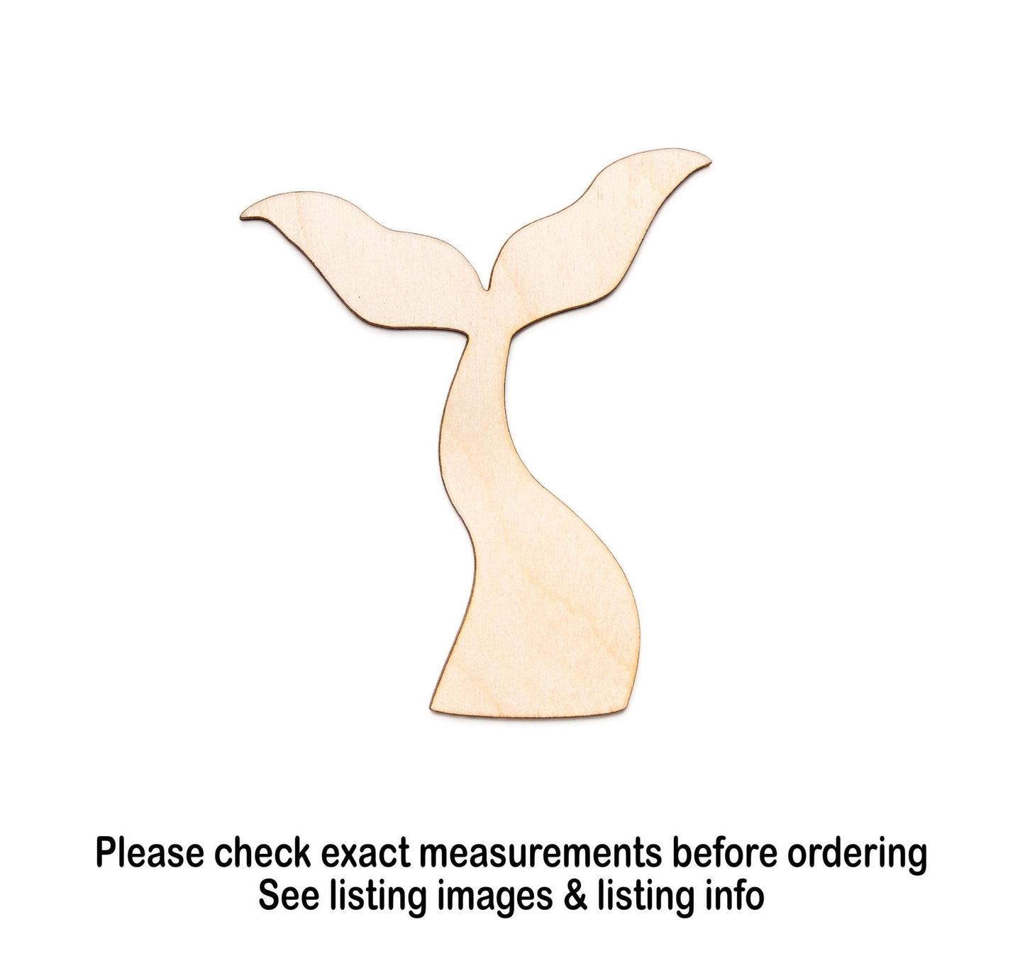 Mermaid Tail Wavy Blank Wood Cutout - Laser Cut Unfinished Craft Shape - Multiple Sizes