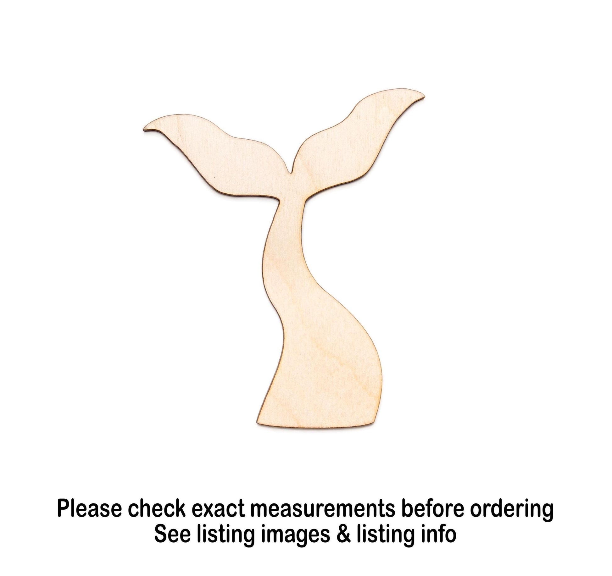 Mermaid Tail Wavy Blank Wood Cutout - Laser Cut Unfinished Craft Shape - Multiple Sizes