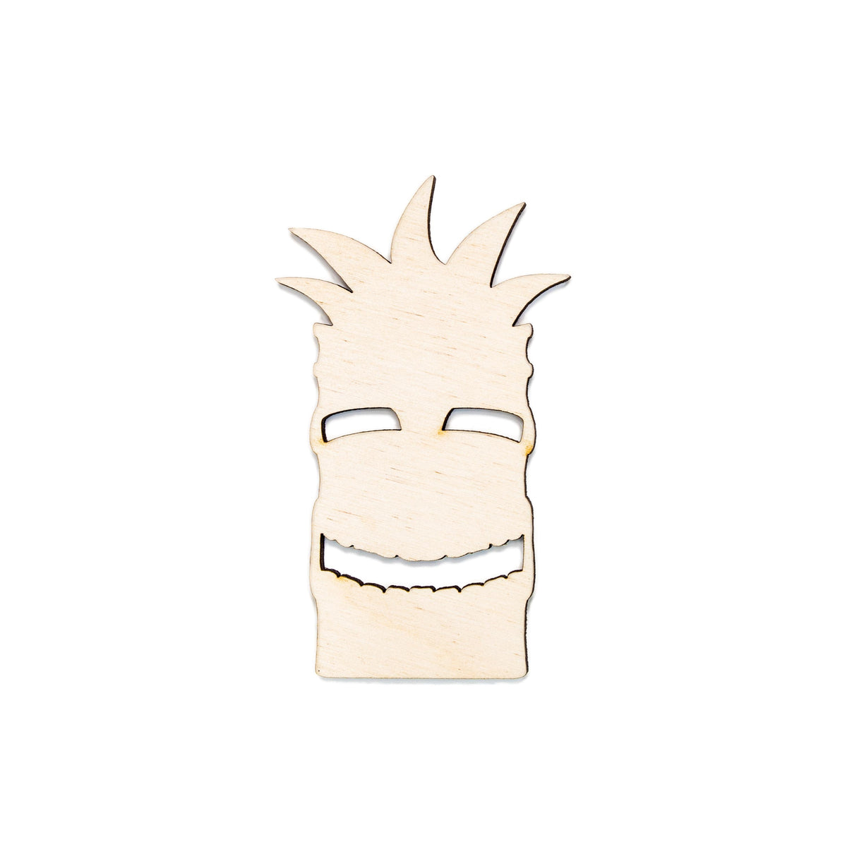 Happy Tiki Head Blank Wood Cutout - Laser Cut Unfinished Craft Shape - Multiple Sizes