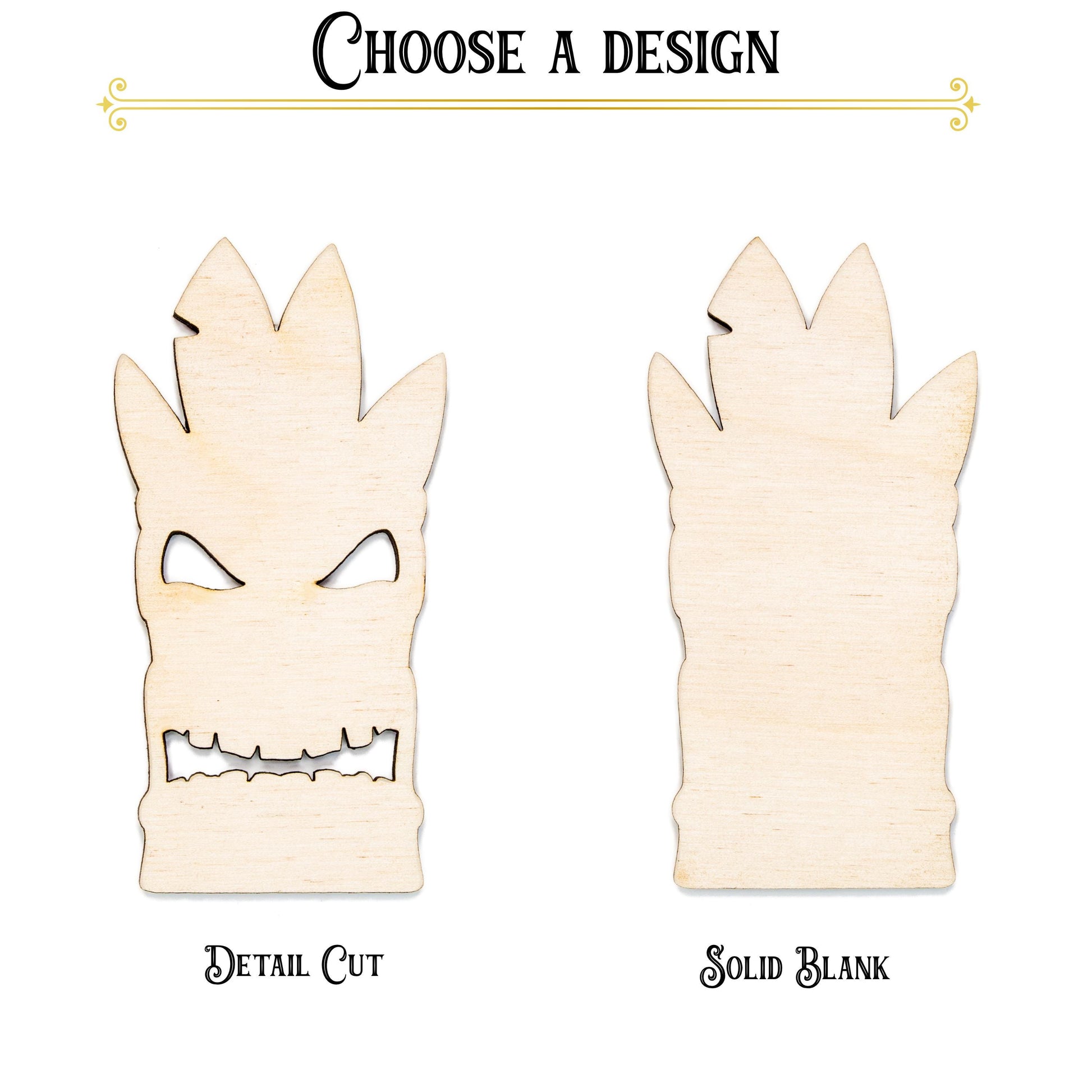 Tiki Head Blank Wood Cutout - Laser Cut Unfinished Craft Shape - Multiple Sizes
