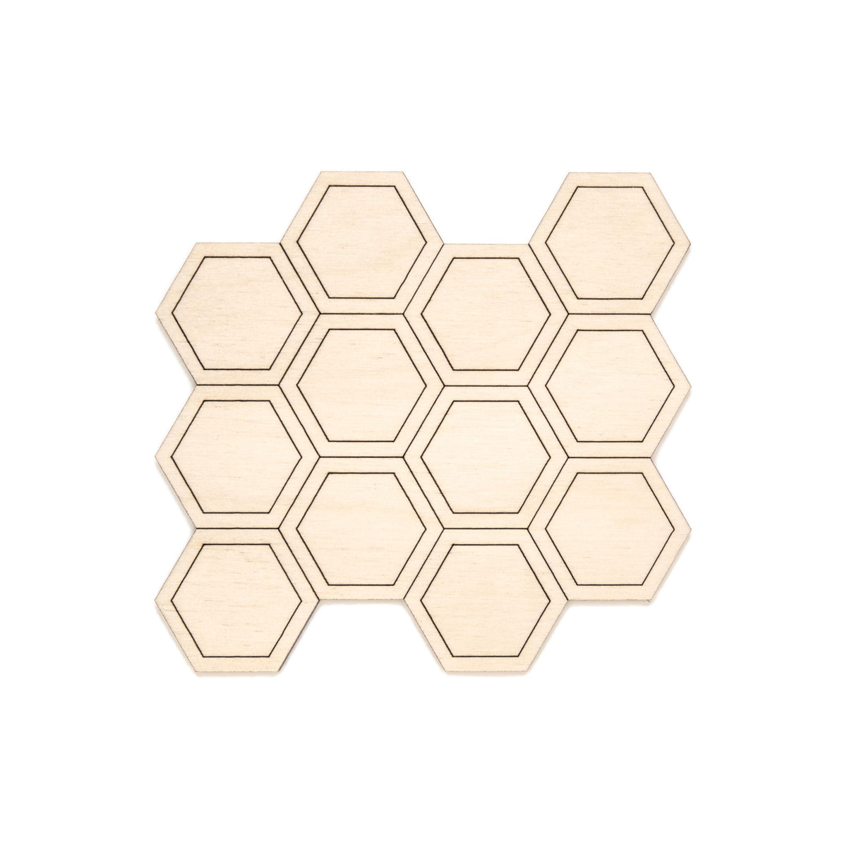 Honeycomb Wood Cutout - Laser Cut Unfinished Craft Shape - Multiple Sizes