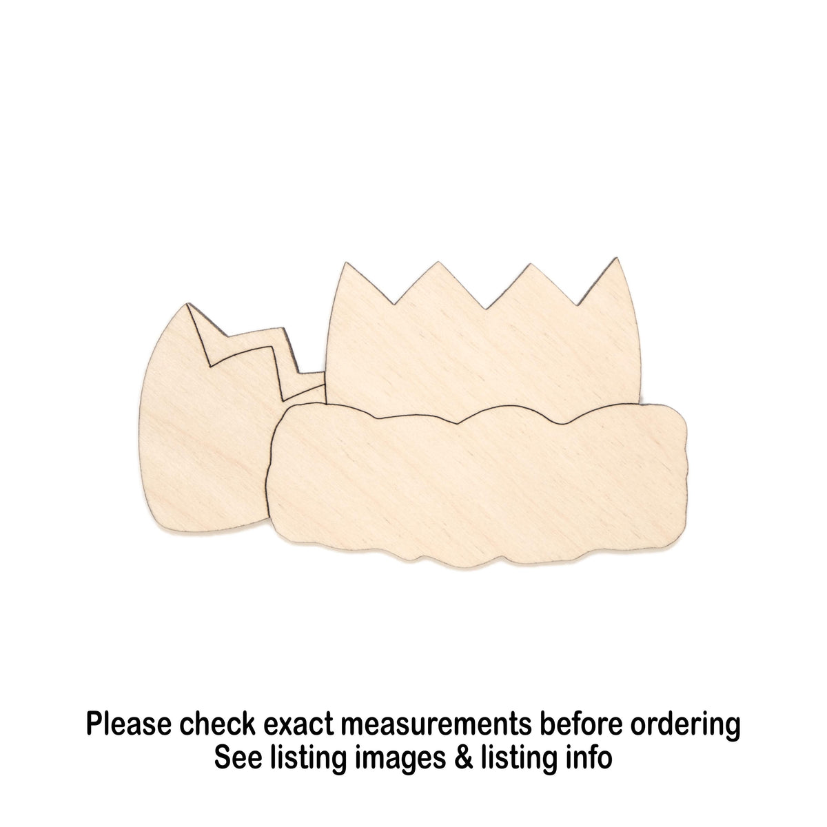Broken Egg In Nest Wood Cutout - Laser Cut Unfinished Craft Shape - Multiple Sizes
