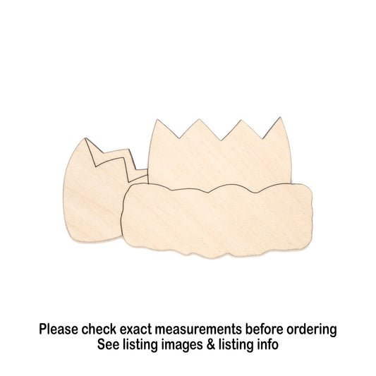 Broken Egg In Nest Wood Cutout - Laser Cut Unfinished Craft Shape - Multiple Sizes