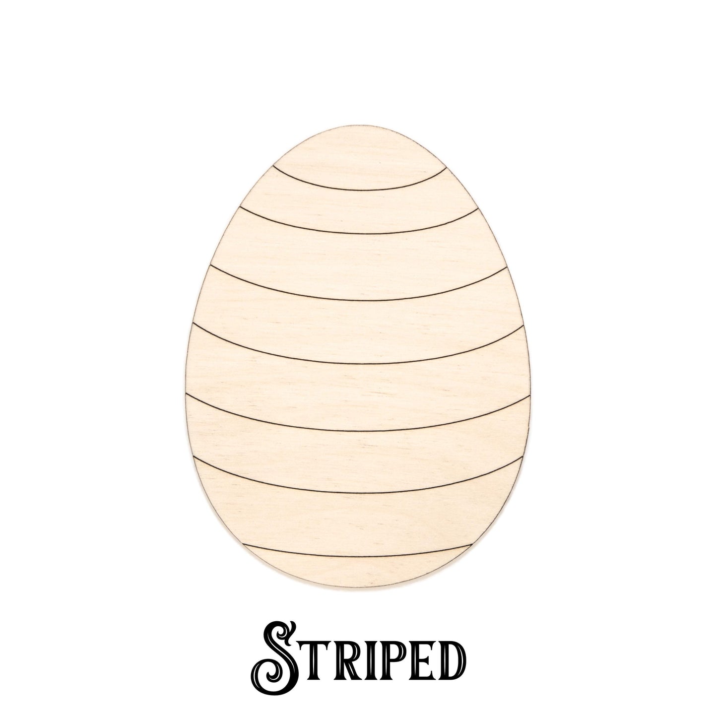 Patterned Easter Eggs Wood Cutout - Laser Cut Unfinished Craft Shape - Multiple Sizes