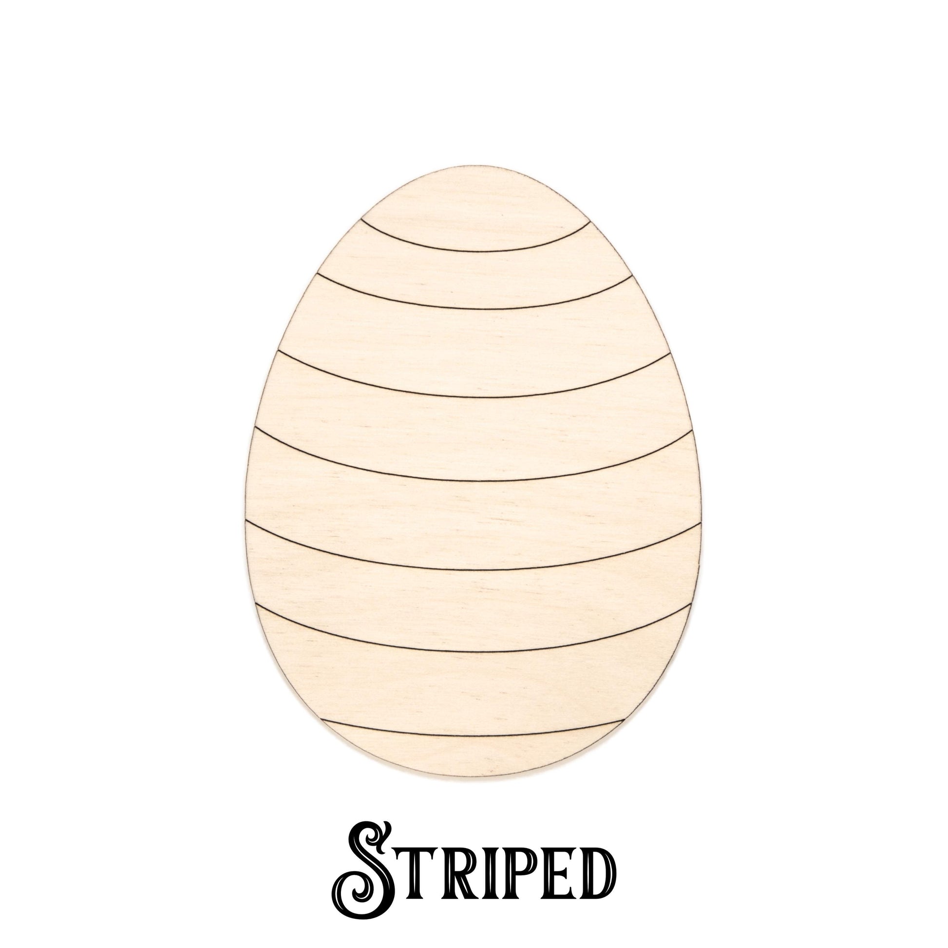 Patterned Easter Eggs Wood Cutout - Laser Cut Unfinished Craft Shape - Multiple Sizes