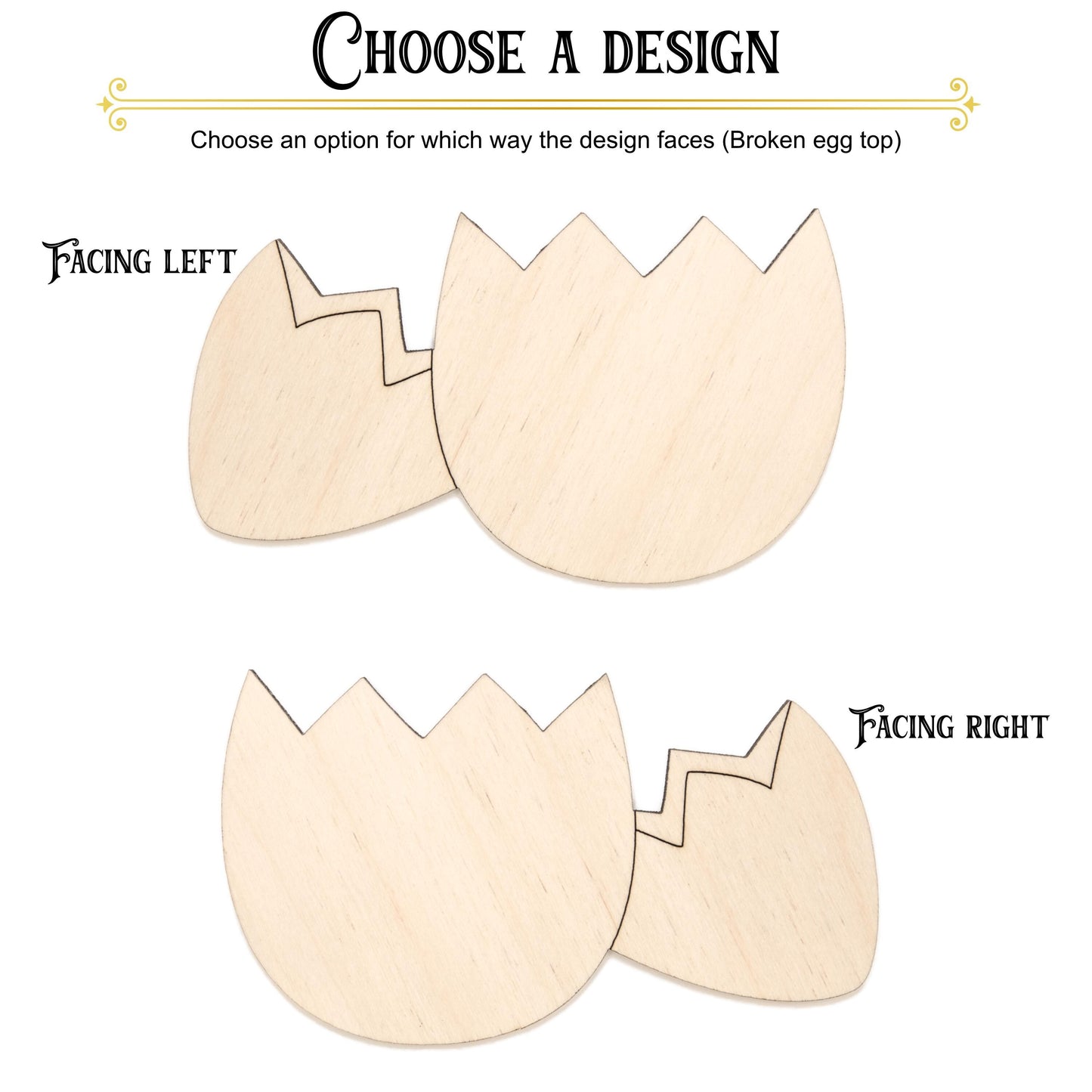 Hatched Egg Wood Cutout - Laser Cut Unfinished Craft Shape - Multiple Sizes