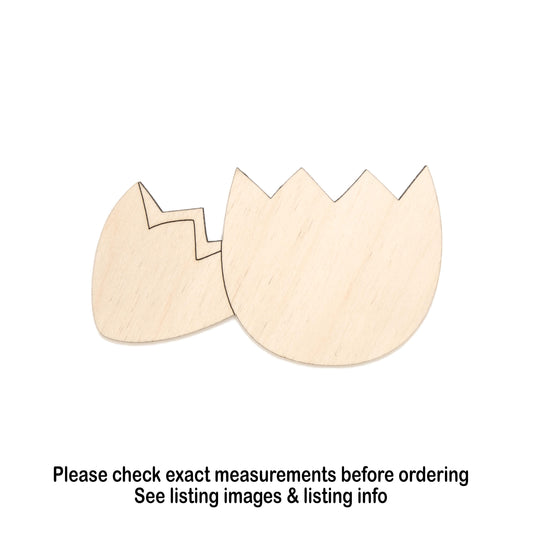 Hatched Egg Wood Cutout - Laser Cut Unfinished Craft Shape - Multiple Sizes