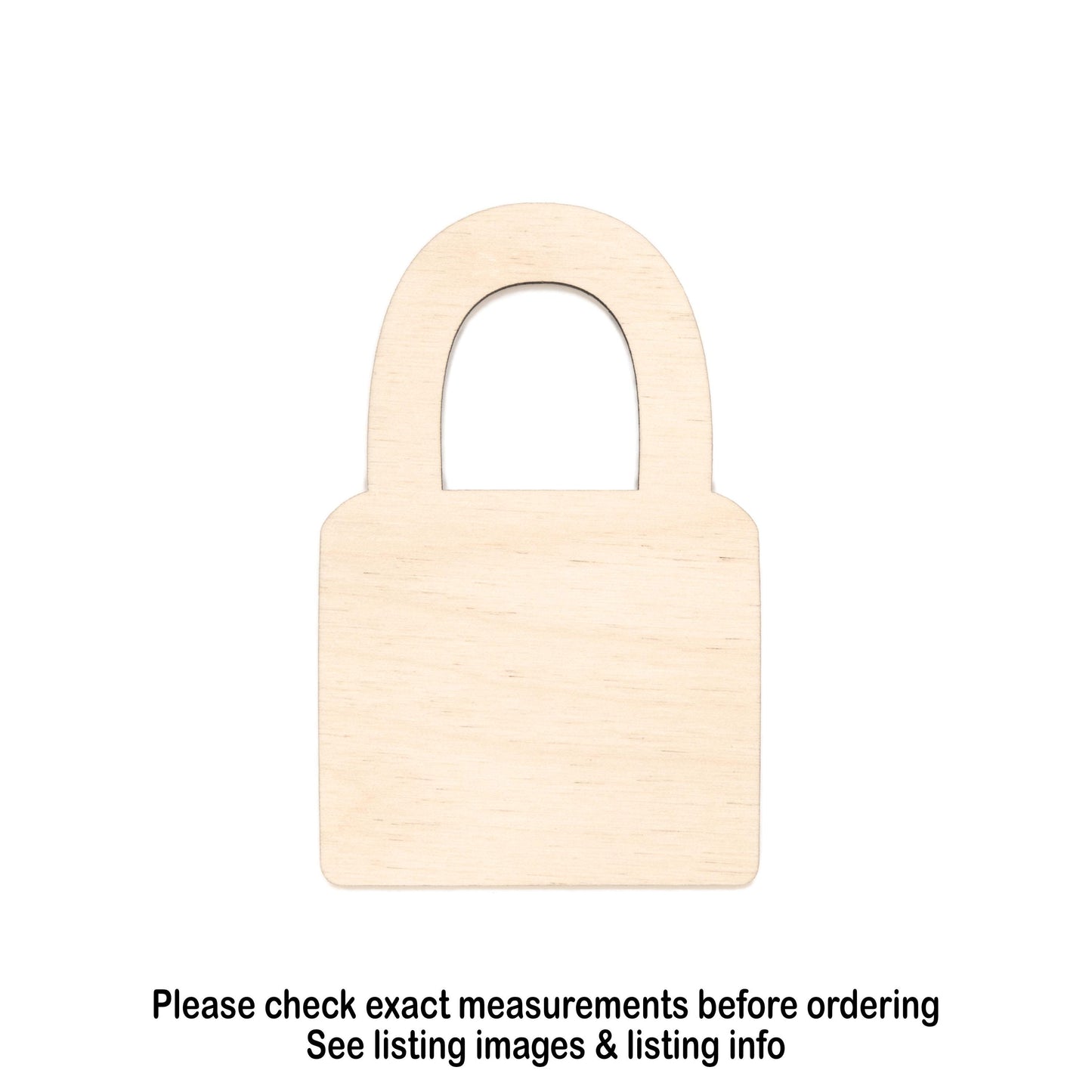 Lock Blank Wood Cutout - Laser Cut Unfinished Craft Shape - Multiple Sizes