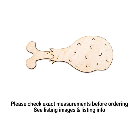 Drumstick Detail Wood Cutout - Laser Cut Unfinished Craft Shape - Multiple Sizes