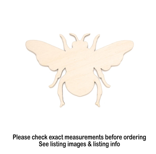 Bumble Bee Blank Wood Cutout - Laser Cut Unfinished Craft Shape - Multiple Sizes