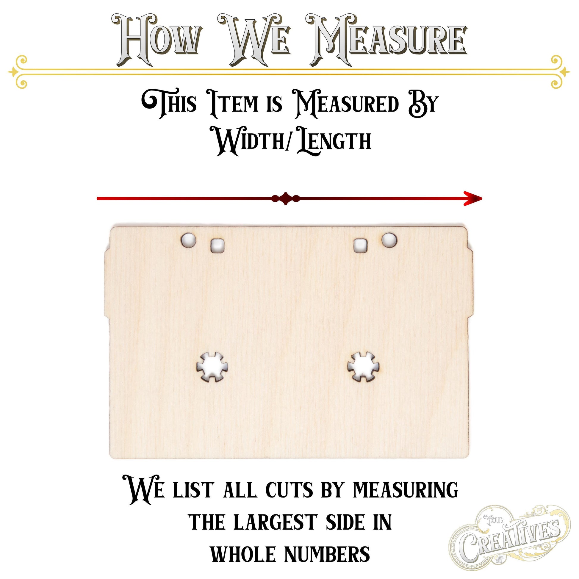 Cassette Tape Blank Wood Cutout - Laser Cut Unfinished Craft Shape - Multiple Sizes