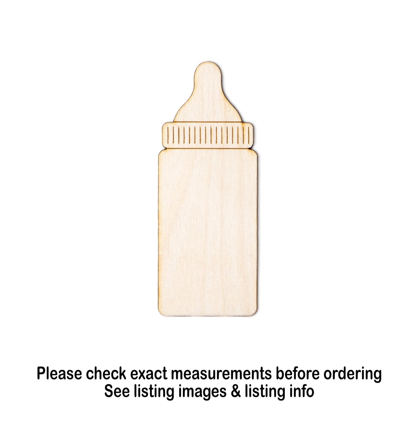 Baby Bottle Wood Cutout - Laser Cut Unfinished Craft Shape - Multiple Sizes