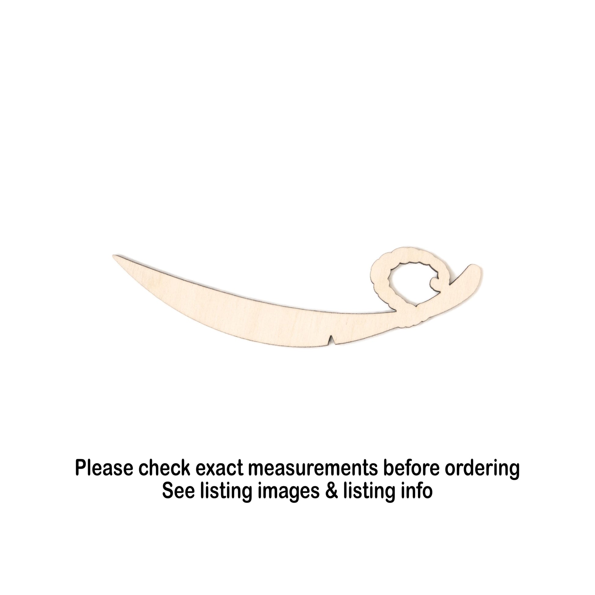 Sword Blank Wood Cutout - Pirate Sword - Laser Cut Unfinished Wood Shape - Multiple Sizes