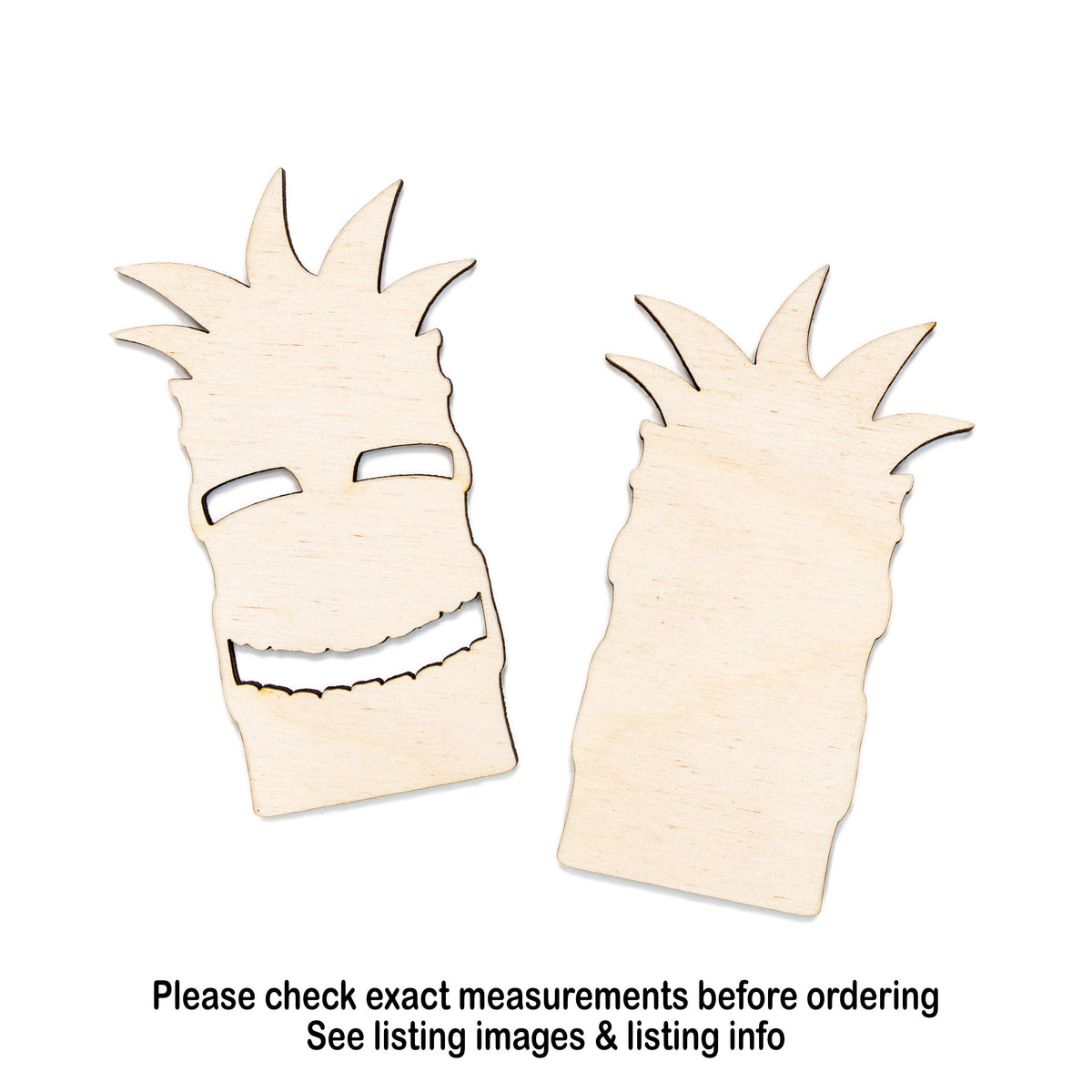 Happy Tiki Head Blank Wood Cutout - Laser Cut Unfinished Craft Shape - Multiple Sizes
