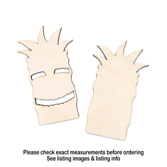 Happy Tiki Head Blank Wood Cutout - Laser Cut Unfinished Craft Shape - Multiple Sizes