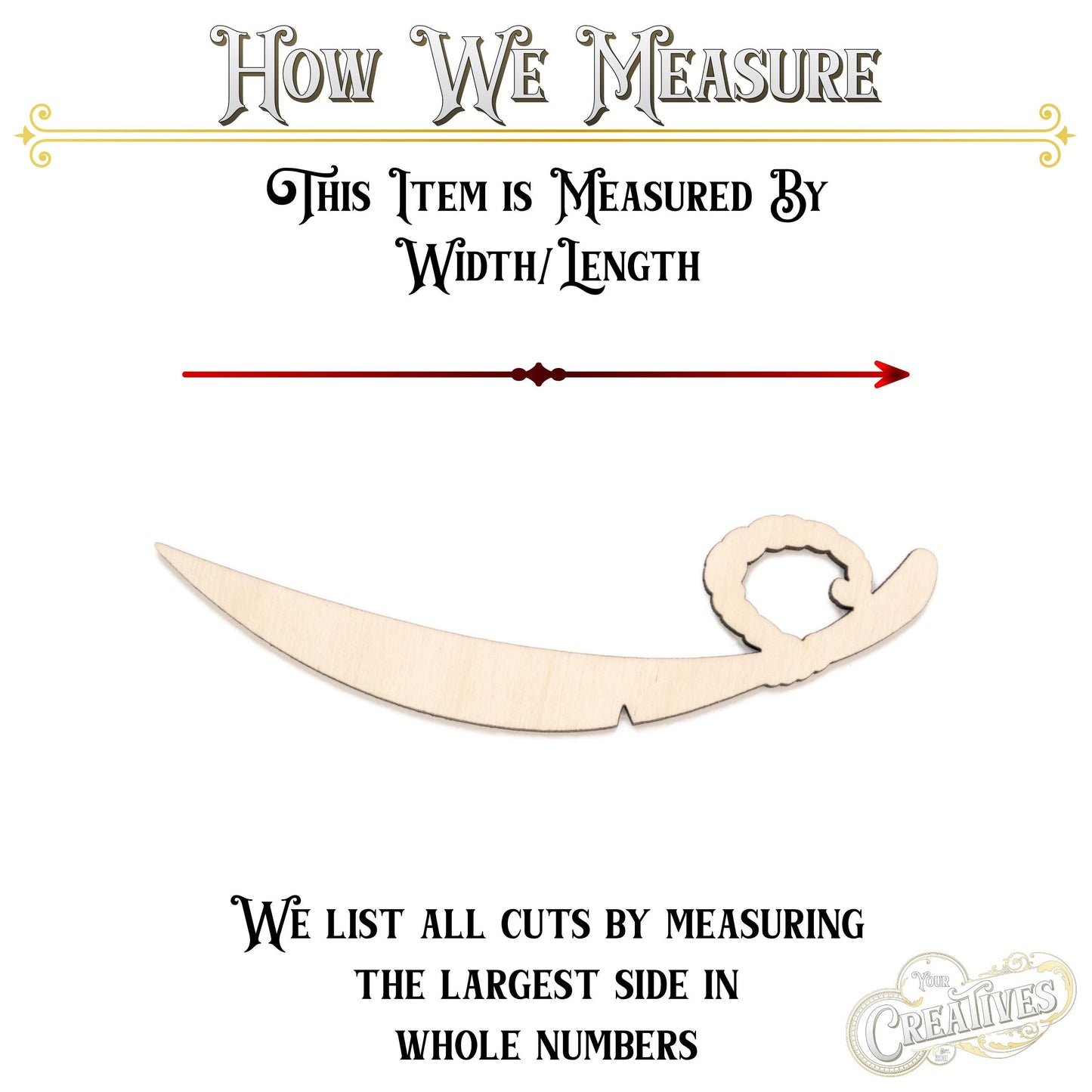 Sword Blank Wood Cutout - Pirate Sword - Laser Cut Unfinished Wood Shape - Multiple Sizes