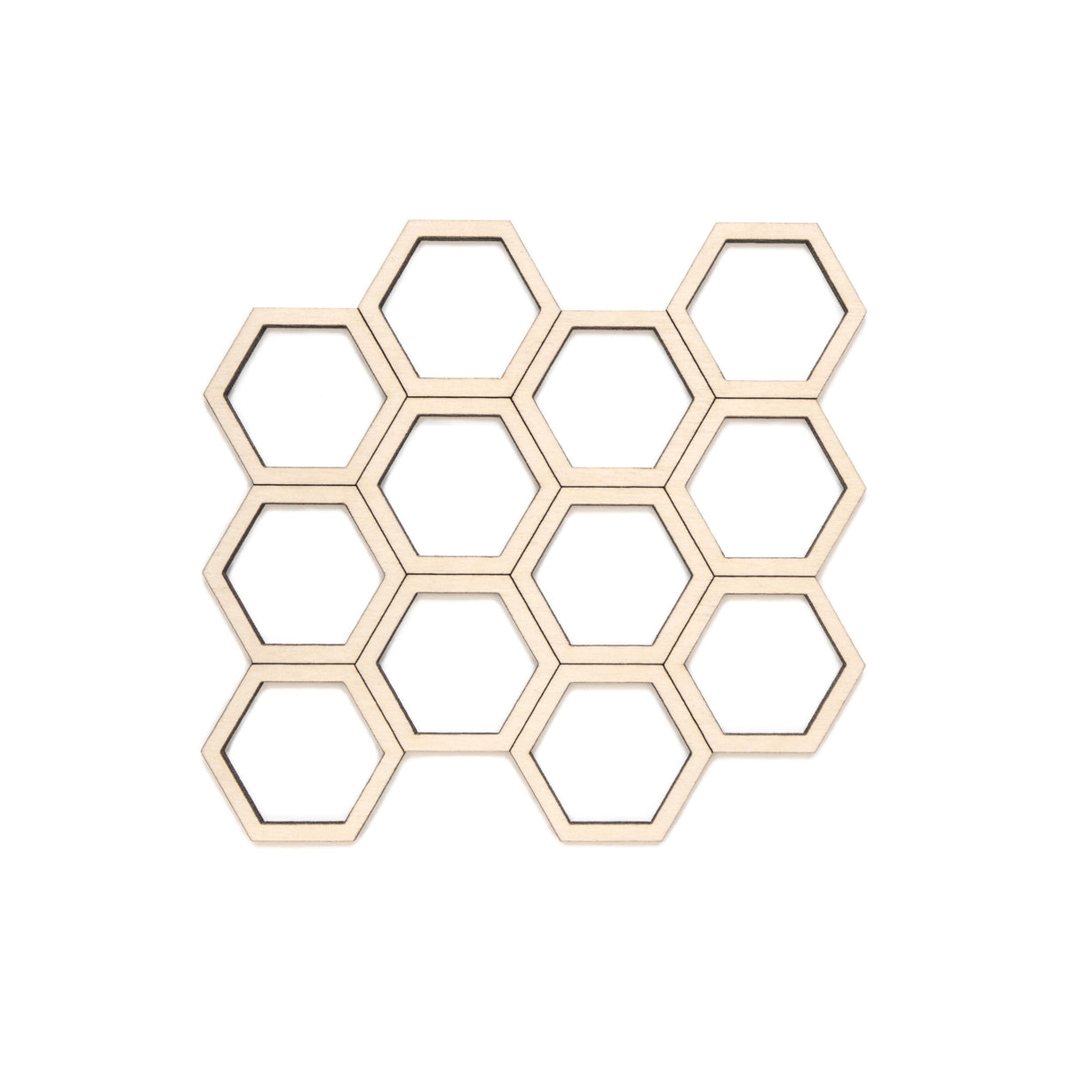Honeycomb Wood Cutout - Laser Cut Unfinished Craft Shape - Multiple Sizes