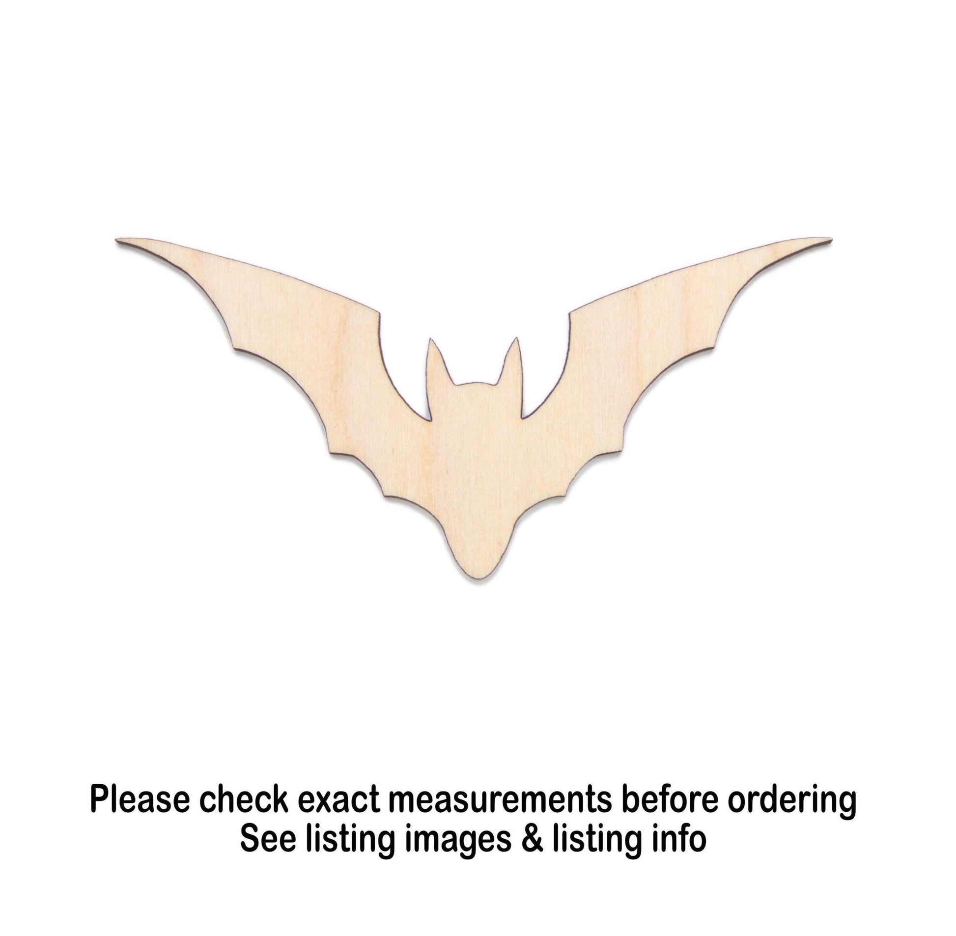 Flying Bat Blank Wood Cutout - Laser Cut Unfinished Craft Shape - Multiple Sizes
