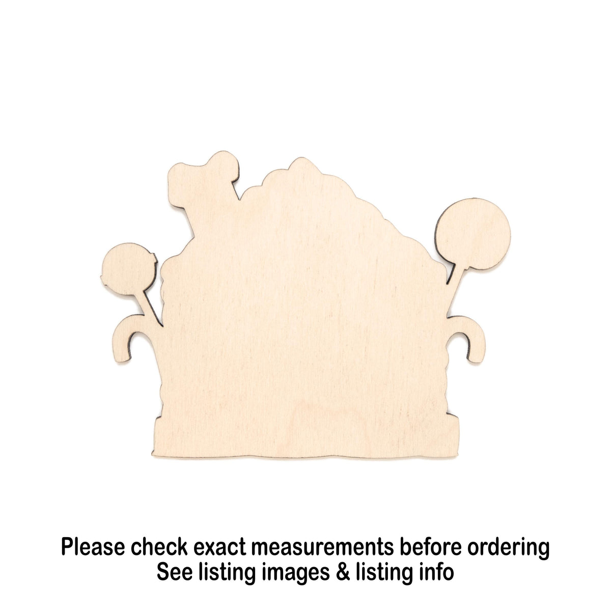 Gingerbread House Blank Wood Cutout - Laser Cut Unfinished Craft Shape - Multiple Sizes
