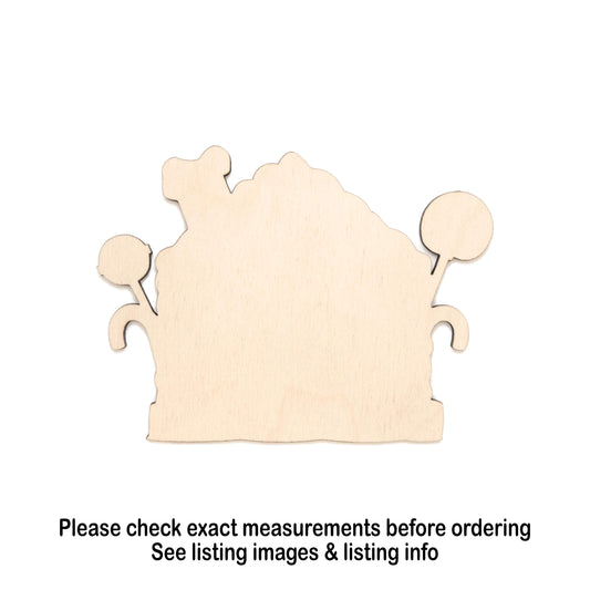 Gingerbread House Blank Wood Cutout - Laser Cut Unfinished Craft Shape - Multiple Sizes