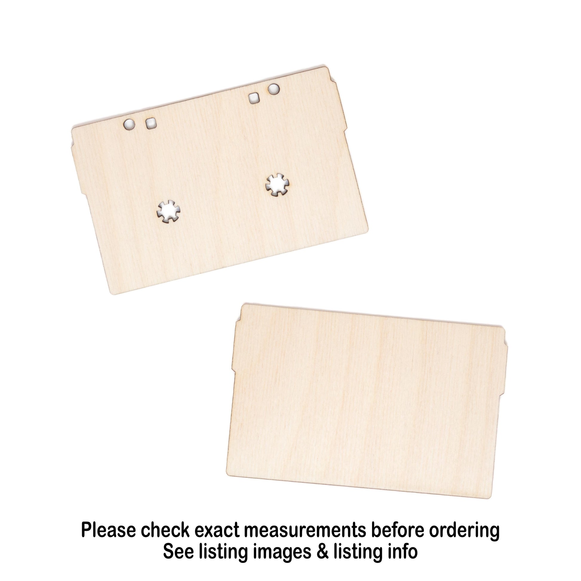 Cassette Tape Blank Wood Cutout - Laser Cut Unfinished Craft Shape - Multiple Sizes
