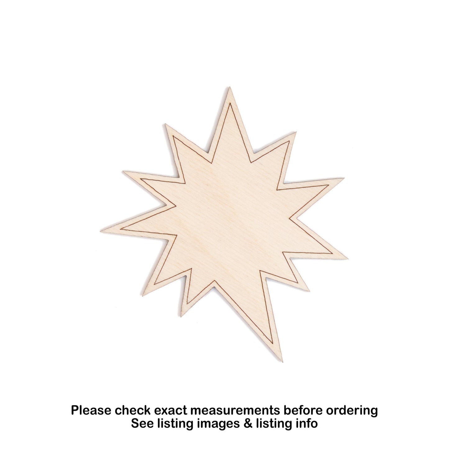 Angry Speech Bubble Detail Wood Cutout - Laser Cut Unfinished Craft Shape - Multiple Sizes