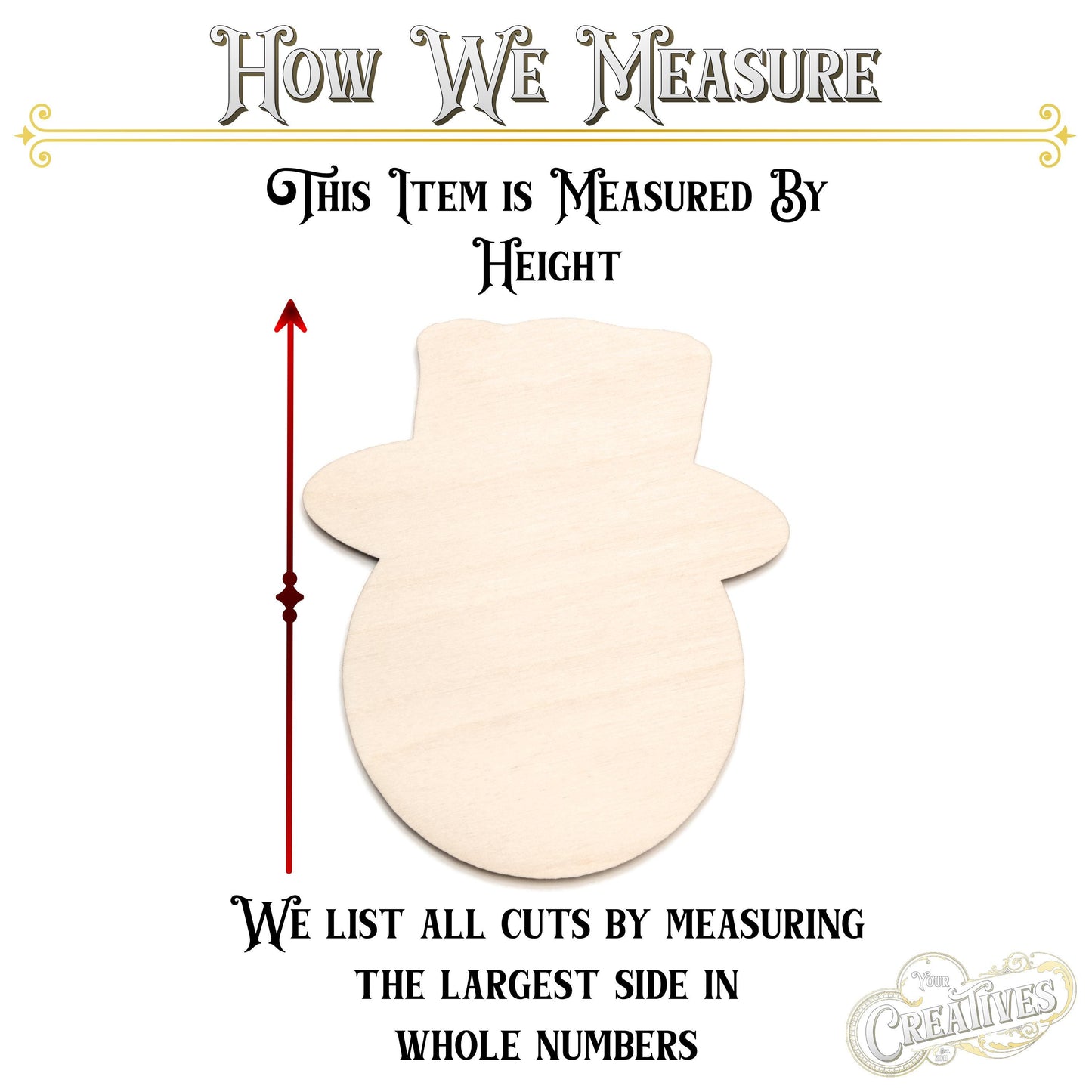 Snowman Head Top Hat Blank Wood Cutout - Laser Cut Unfinished Craft Shape - Multiple Sizes