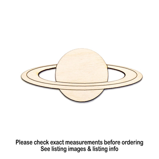 Saturn Wood Cutout - Laser Cut Unfinished Craft Shape - Multiple Sizes