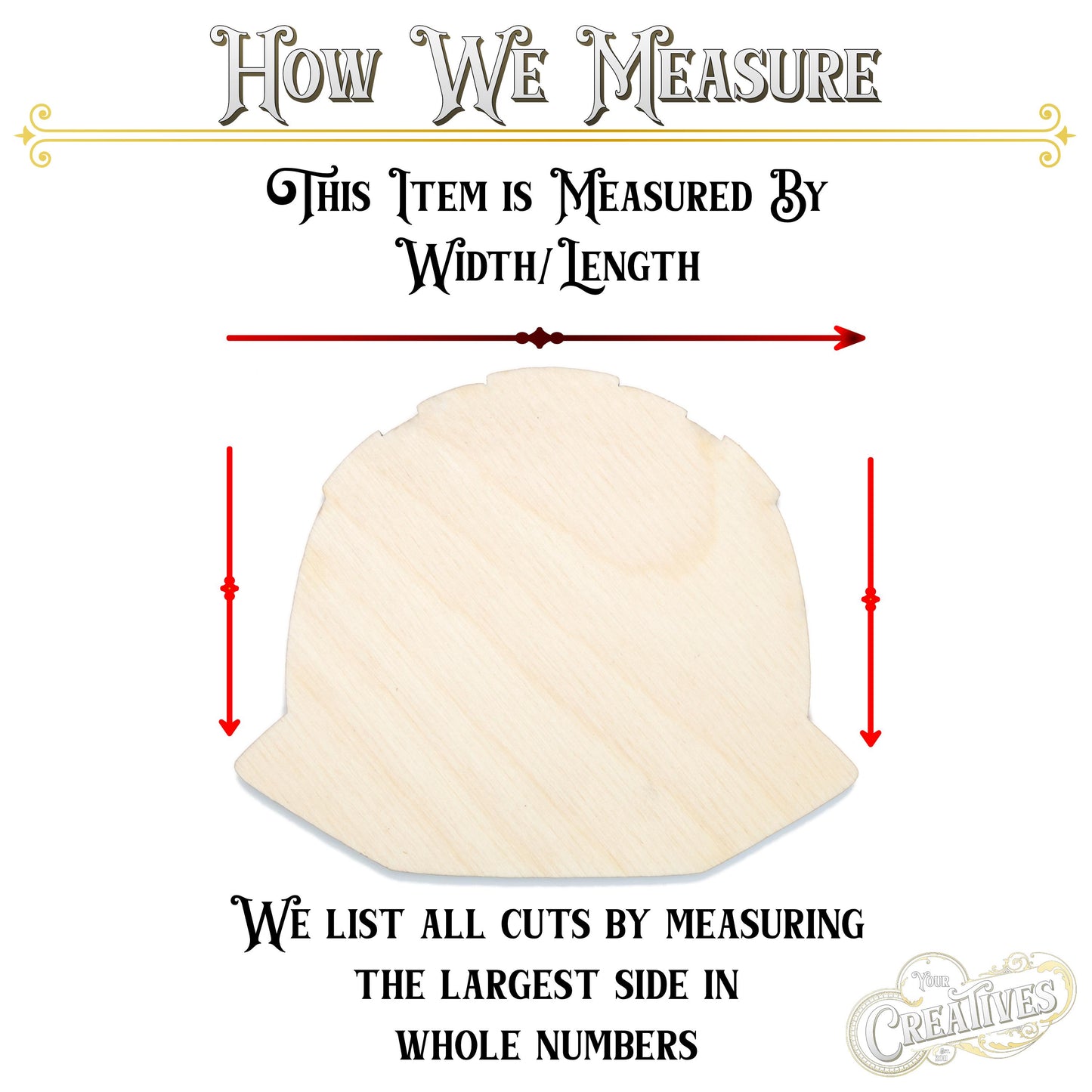 Hard Hat Blank Wood Cutout - Laser Cut Unfinished Craft Shape - Multiple Sizes