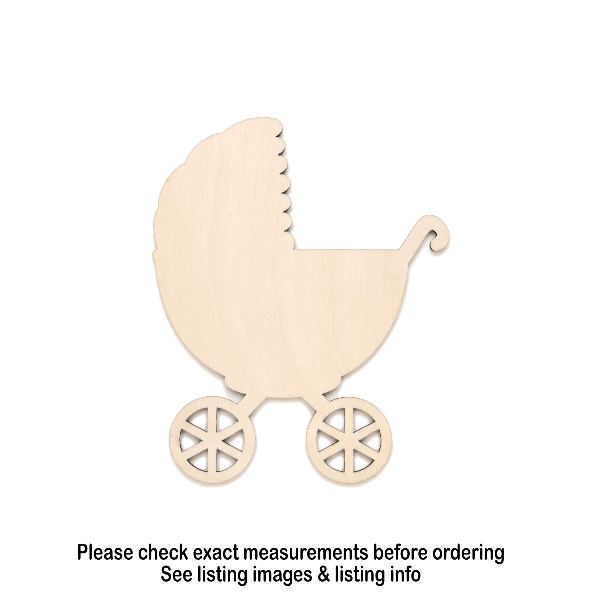 Baby Stroller Blank - Laser Cut Unfinished Craft Shape - Multiple Sizes