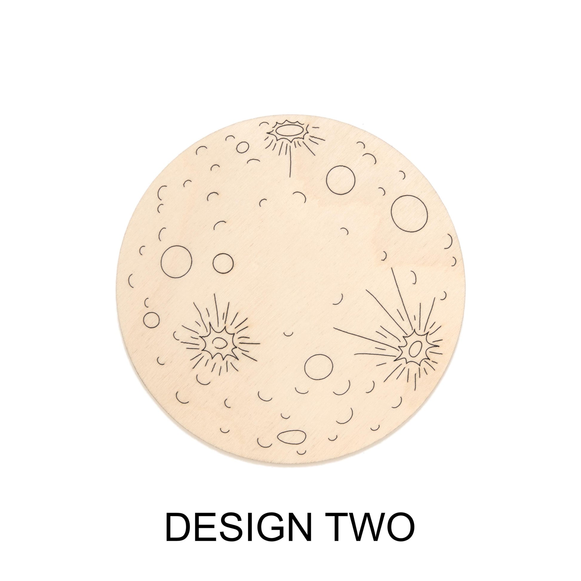 Moon Wood Cutout - Laser Cut Unfinished Craft Shape - Multiple Sizes