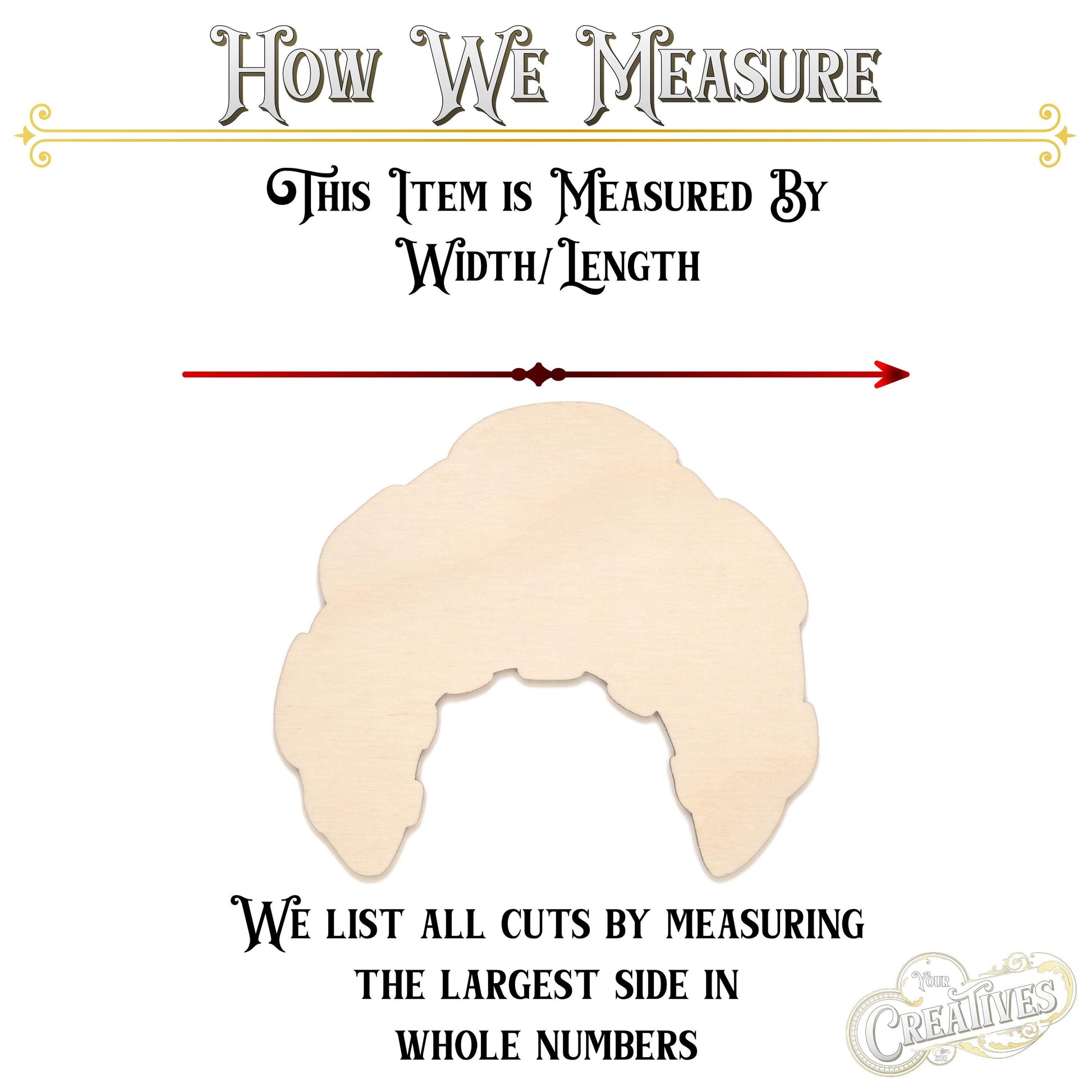 Croissant Arch Blank Wood Cutout- Laser Cut Unfinished Craft Shape - Multiple Sizes