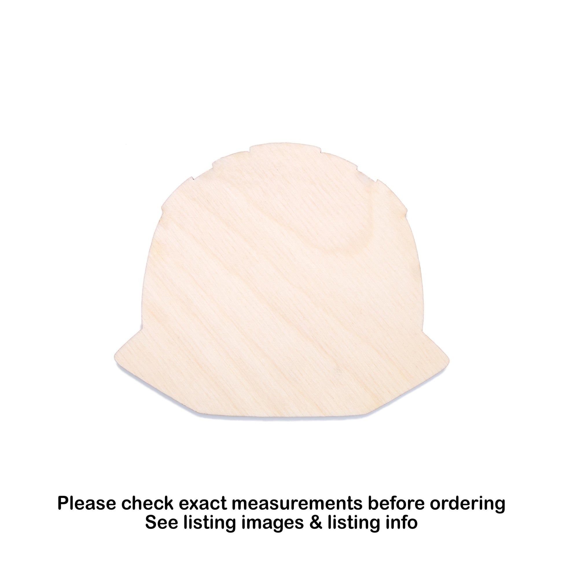 Hard Hat Blank Wood Cutout - Laser Cut Unfinished Craft Shape - Multiple Sizes