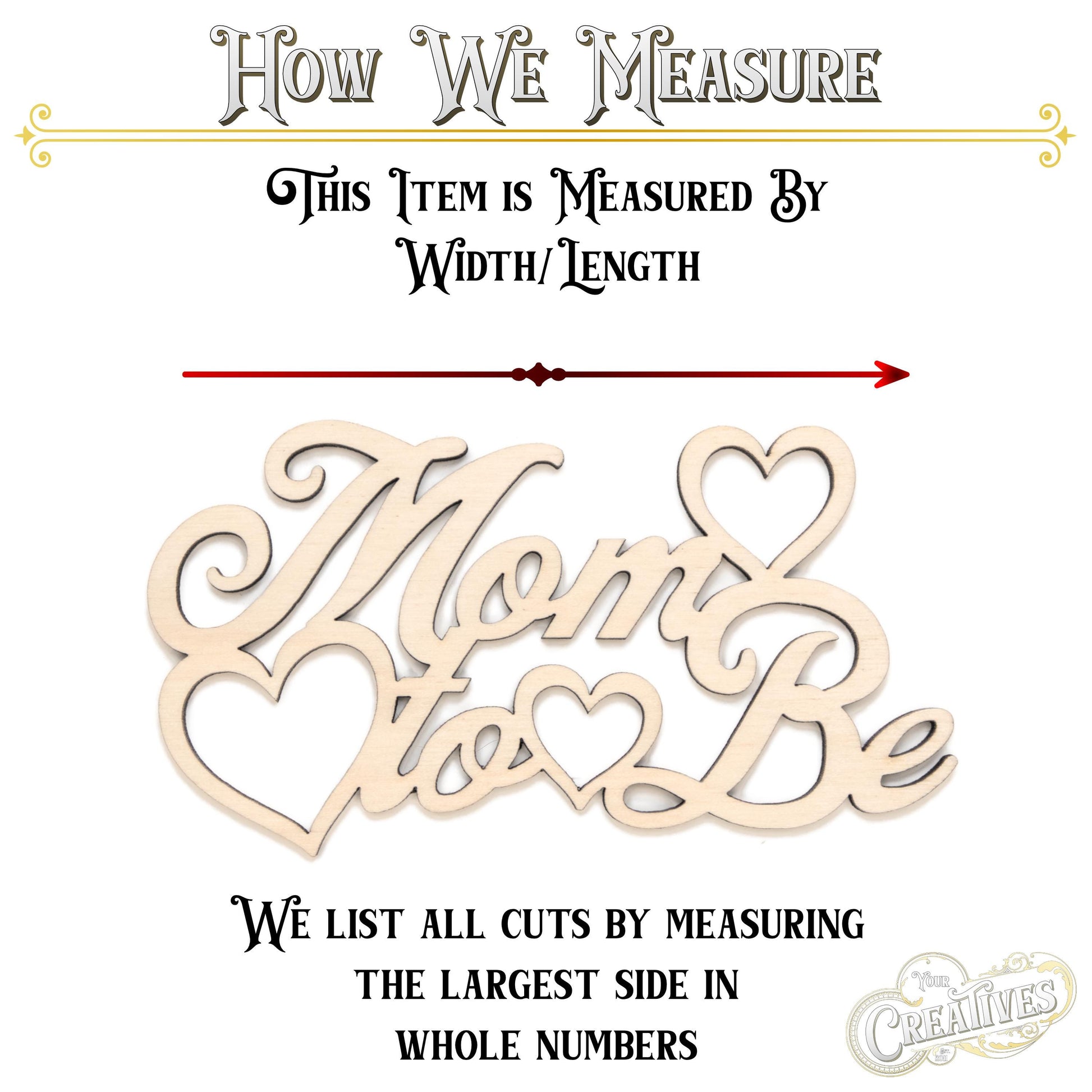 Mom To Be Hearts Wood Cutout - Laser Cut Unfinished Craft Shape - Multiple Sizes