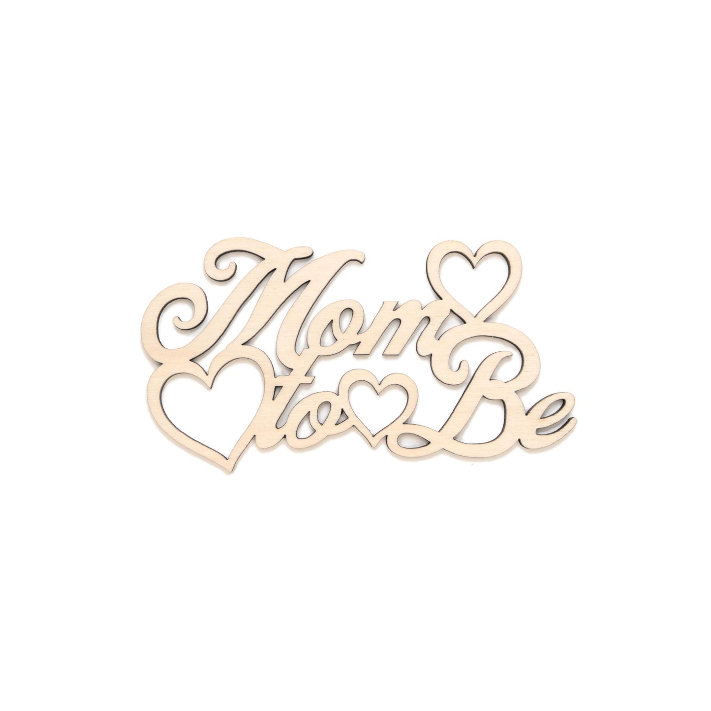Mom To Be Hearts Wood Cutout - Laser Cut Unfinished Craft Shape - Multiple Sizes