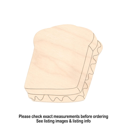 Sandwich Wood Cutout - Laser Cut Unfinished Craft Shape - Multiple Sizes