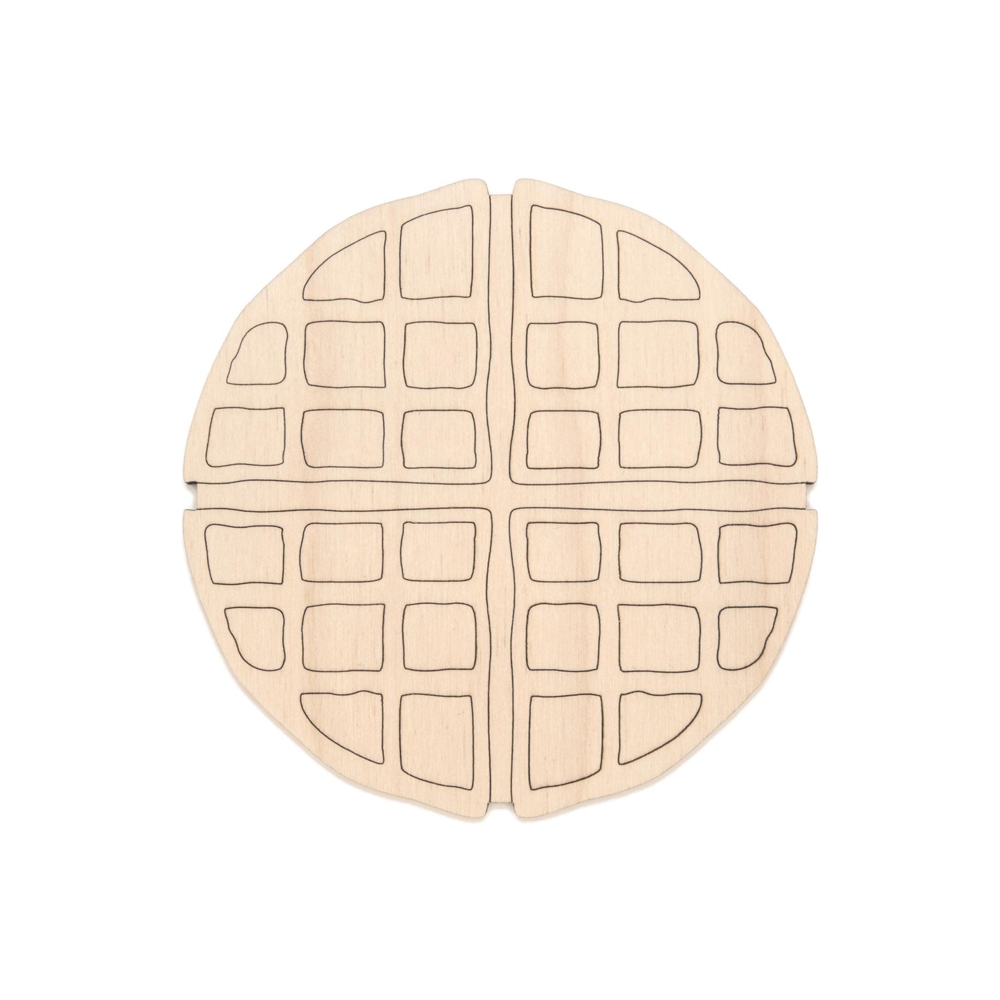 Waffle Detailed Wood Cutout - Laser Cut Unfinished Craft Shape - Multiple Sizes