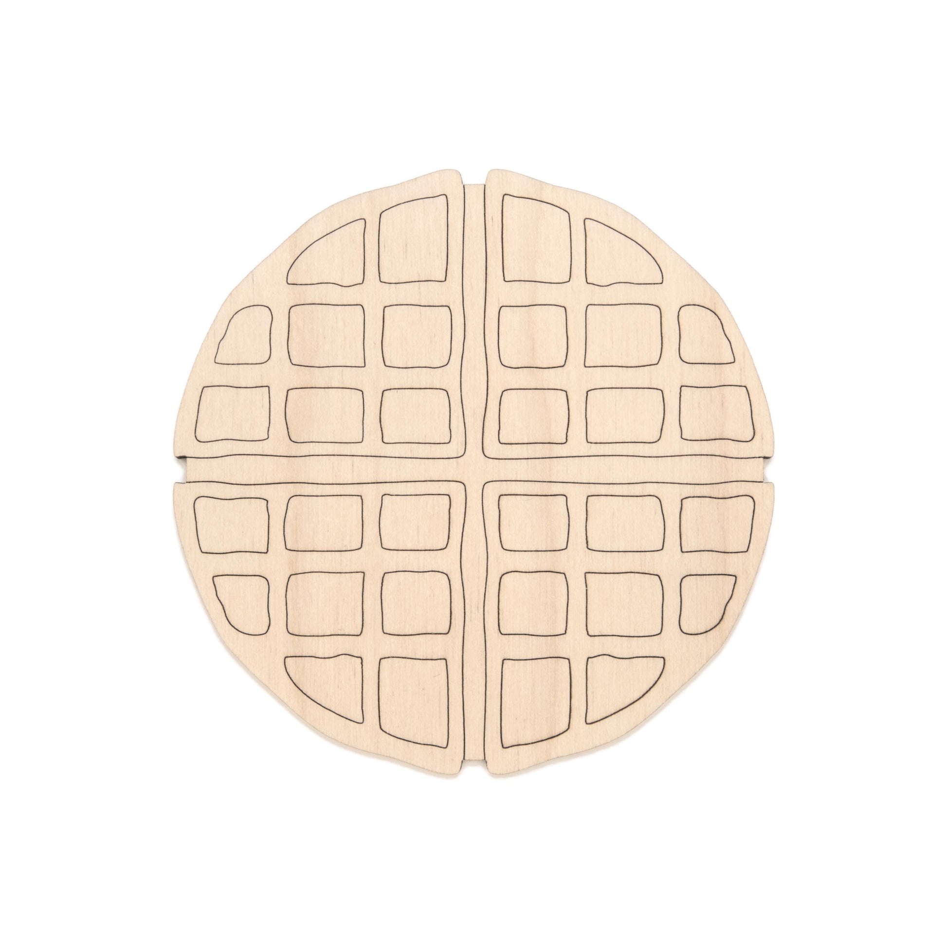 Waffle Detailed Wood Cutout - Laser Cut Unfinished Craft Shape - Multiple Sizes