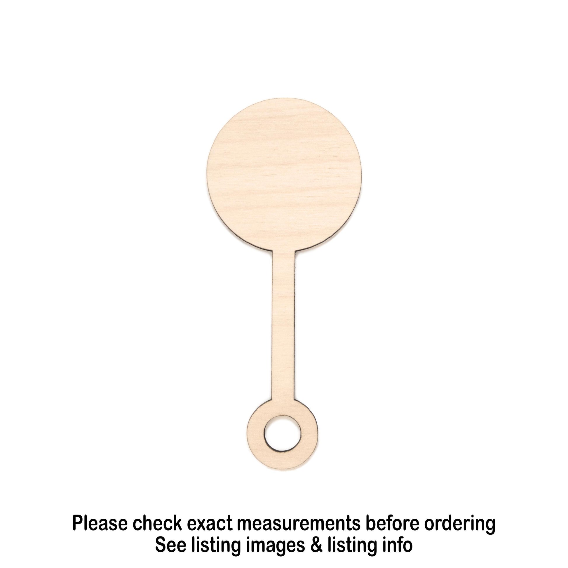 Baby Rattle Blank Wood Cutout - Laser Cut Unfinished Craft Shape - Multiple Sizes