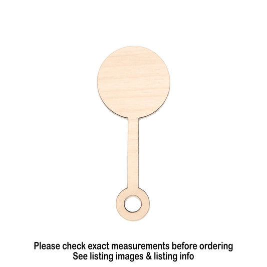 Baby Rattle Blank Wood Cutout - Laser Cut Unfinished Craft Shape - Multiple Sizes