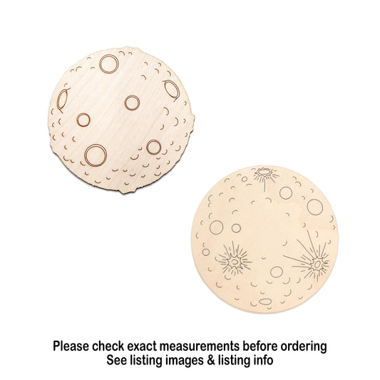 Moon Wood Cutout - Laser Cut Unfinished Craft Shape - Multiple Sizes