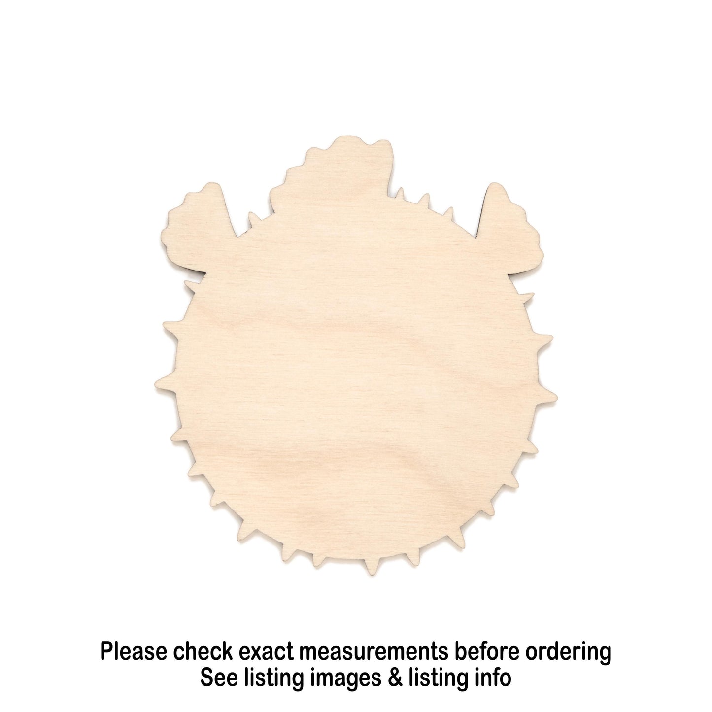 Pufferfish Blank Wood Cutout - Laser Cut Unfinished Craft Shape - Multiple Sizes