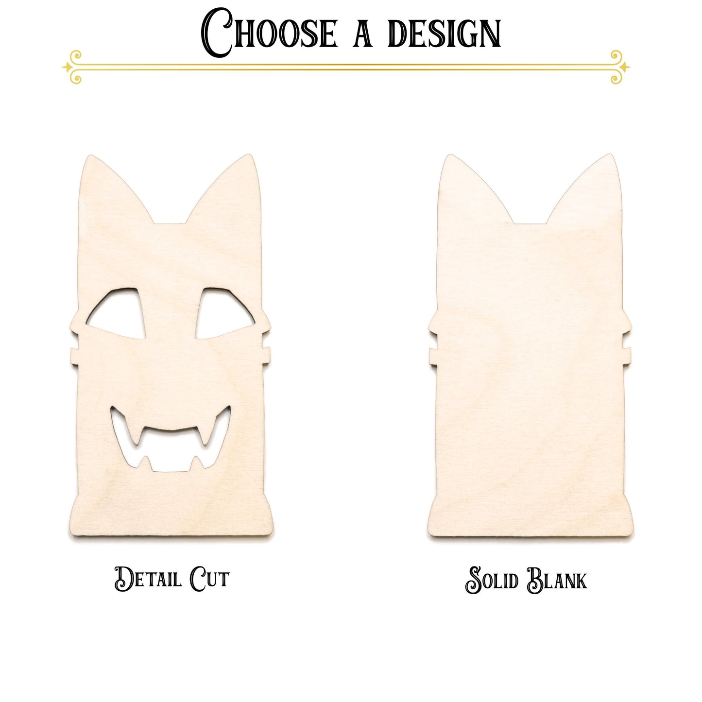 Tiki Cat Blank Wood Cutout- Laser Cut Unfinished Craft Shape - Multiple Sizes